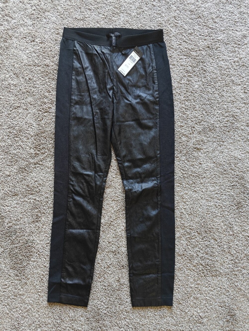 NWT BCBGMaxAzria Marine Black Pleather Women's Pants Size Medium